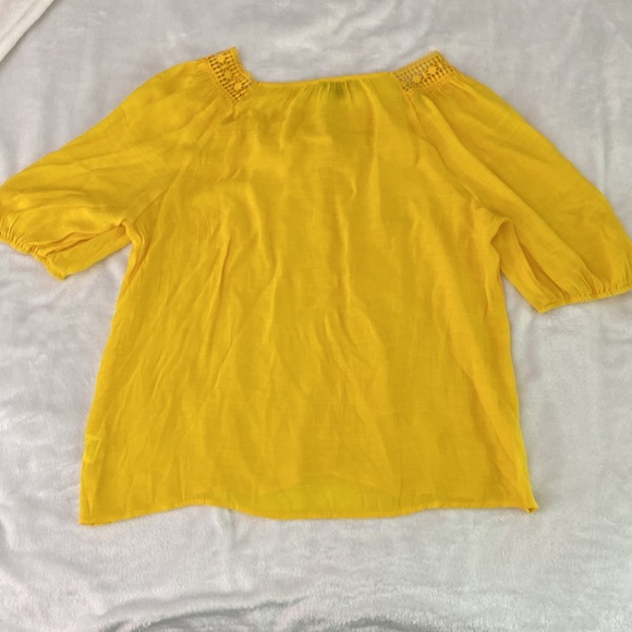 A.U.W. dandelion yellow boho sheer lace blouse - Picture 11 of 17